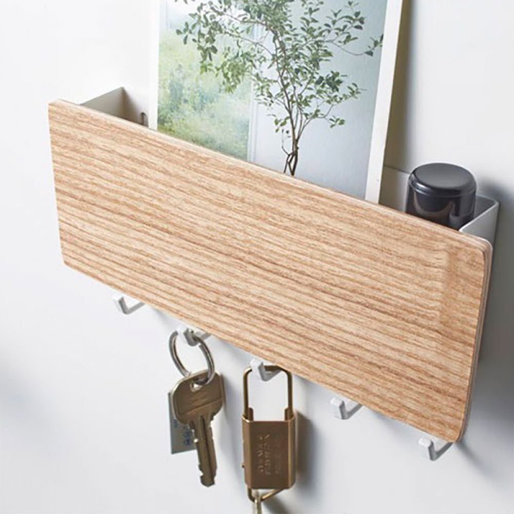 Fokelyi Schlüsselbrett Wandmontierter Schlüsselhalter aus Holz für Briefe,Schlüssel