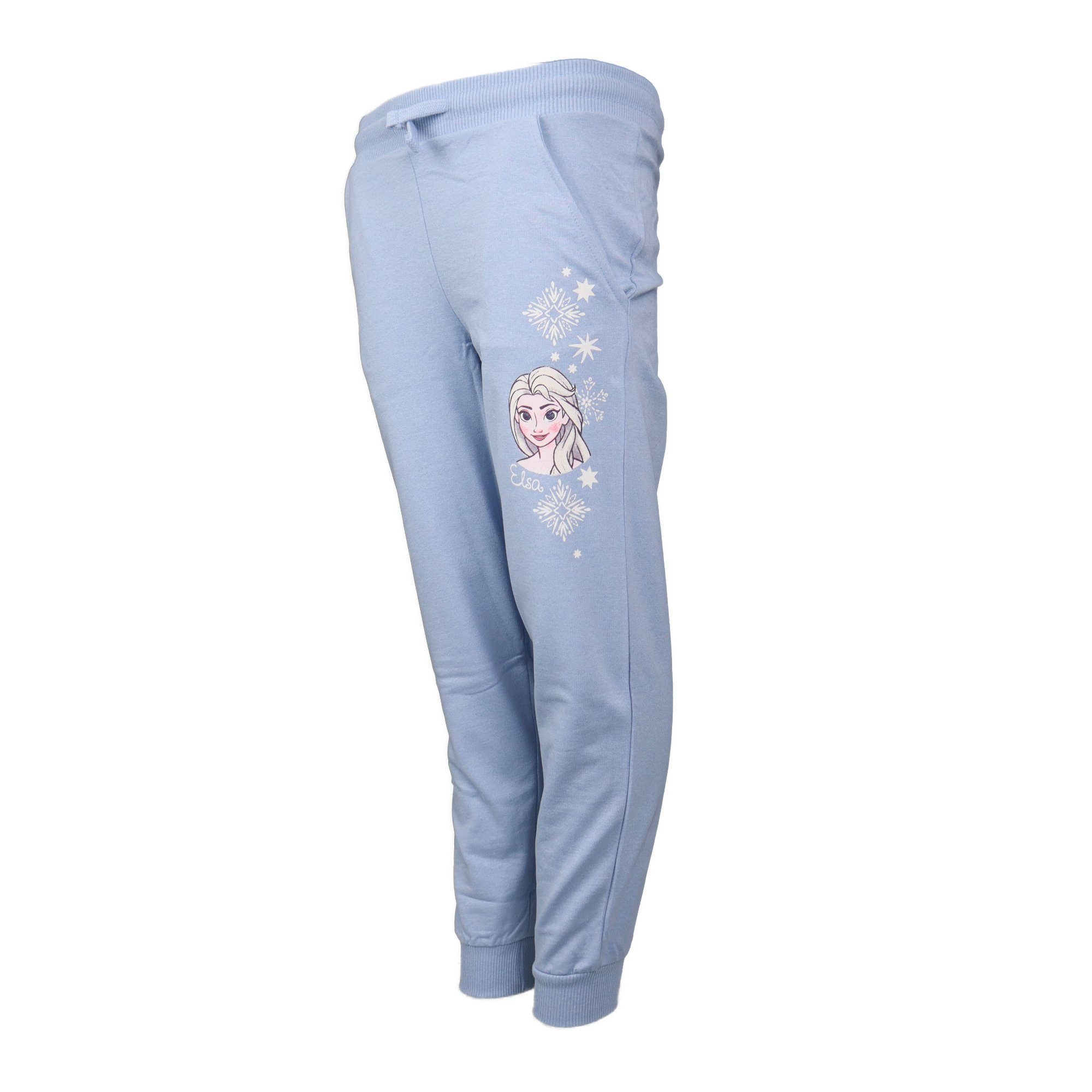 Frozen Jogginghose Die Eiskönigin Mädchen Kinder Hose Gr. 104 bis 134, Blau oder Grau