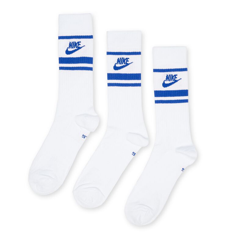 NIKE Sportswear Everyday Essential Socks (3 Pack) white/game royal
