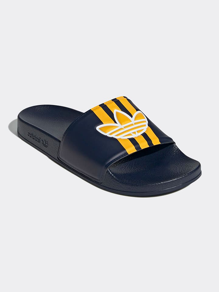 adidas Pantoletten in Dunkelblau/ Gelb günstig kaufen