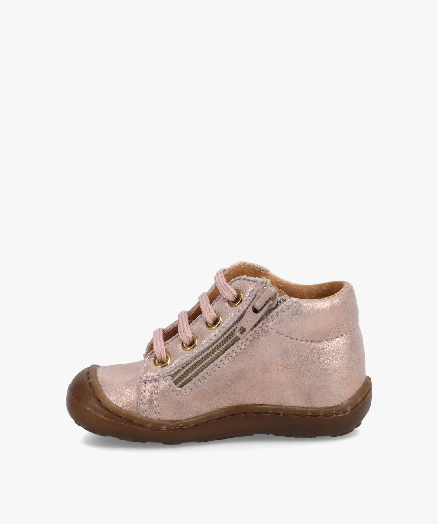 Chaussures premiers pas bébé fille en cuir métallisé –... rose | GEMO