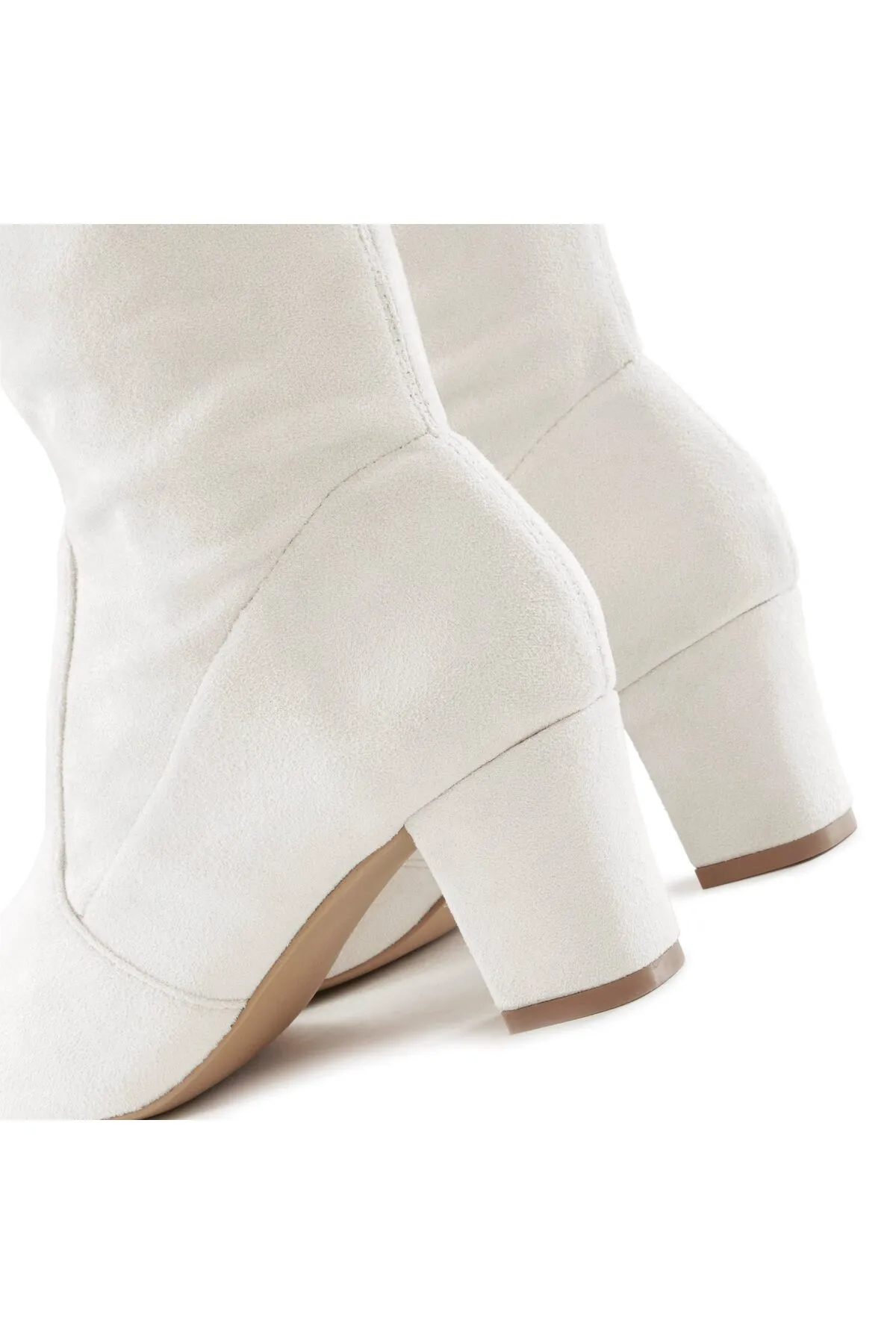 LASCANA  Stiefelette - Weiß - Blockabsatz