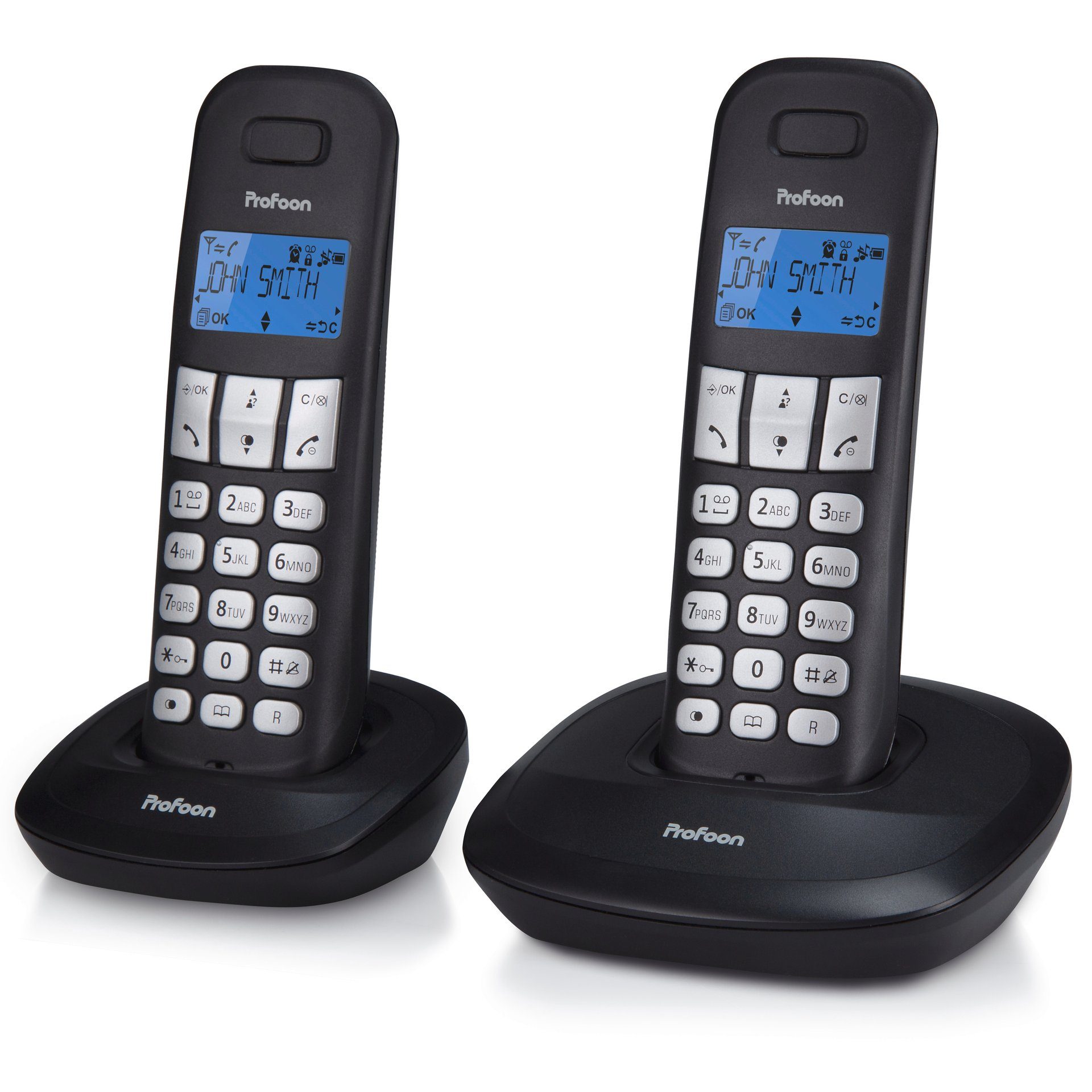 Profoon PDX-1120 - DECT-Telefon mit 2 Mobilteilen Schnurloses DECT-Telefon