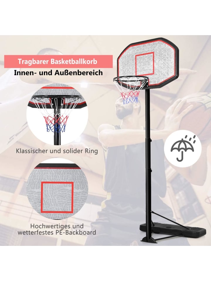 COSTWAY Basketballständer von 202 bis 305cm in Schwarz günstig kaufen onesize