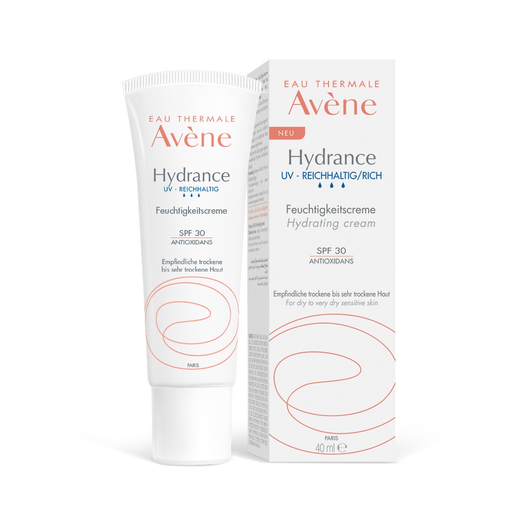Avène Hydrance reichhaltige UV Feuchtigkeitscreme SPF 30 zur intensiven und langanhaltenden Feuchtigkeitsversorgung der Haut