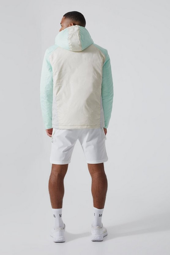 Lockere gepolsterte Ripstop Colorblock Jacke