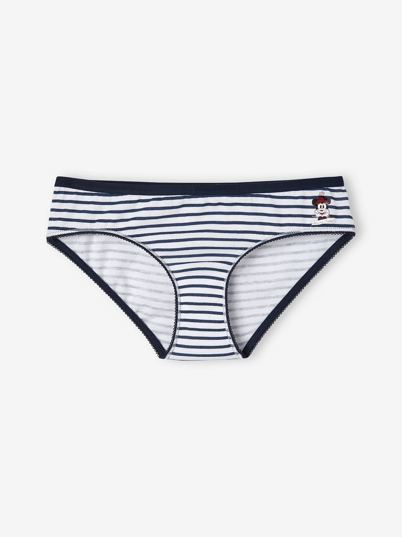 Lot de 7 culottes fille DS® Minnie rayé marine