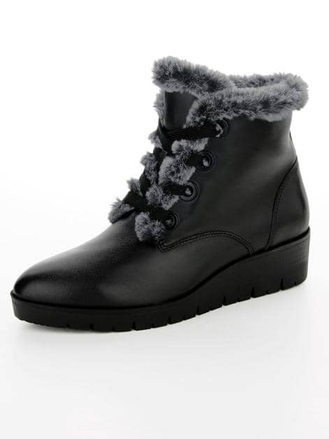 Stiefelette schwarz mit Reißverschluss innen