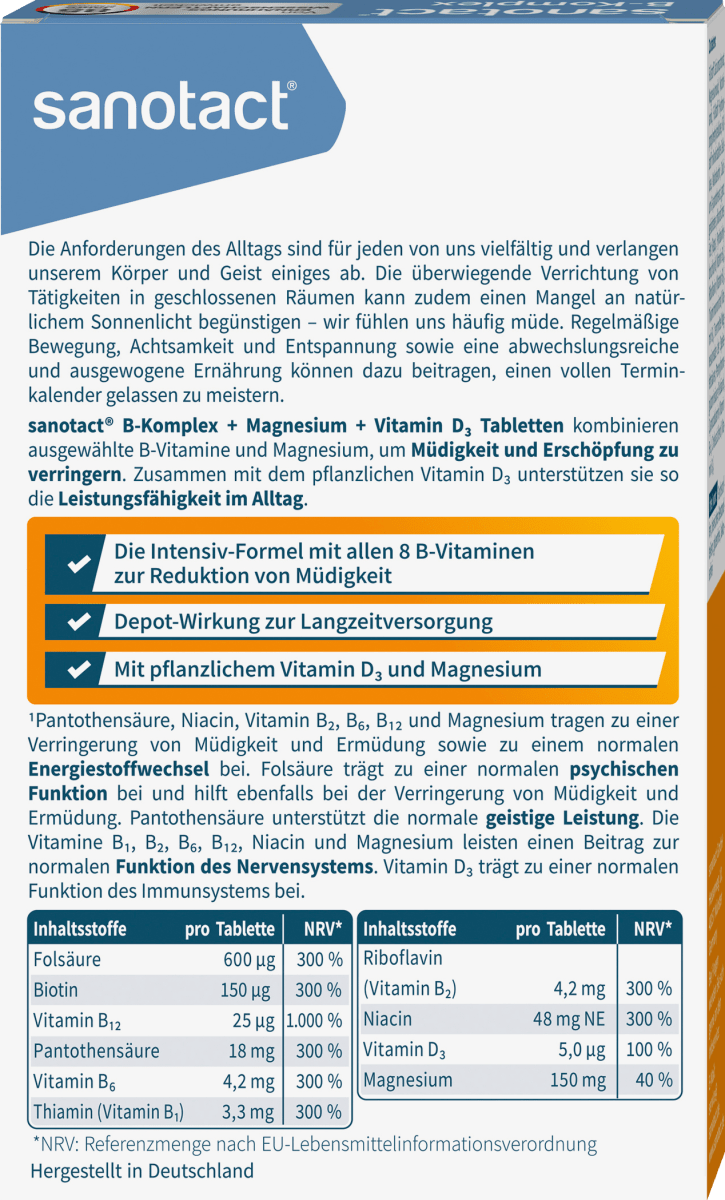 B-Komplex + Magnesium + Vitamin D3 Tabletten 40 St, 25 g