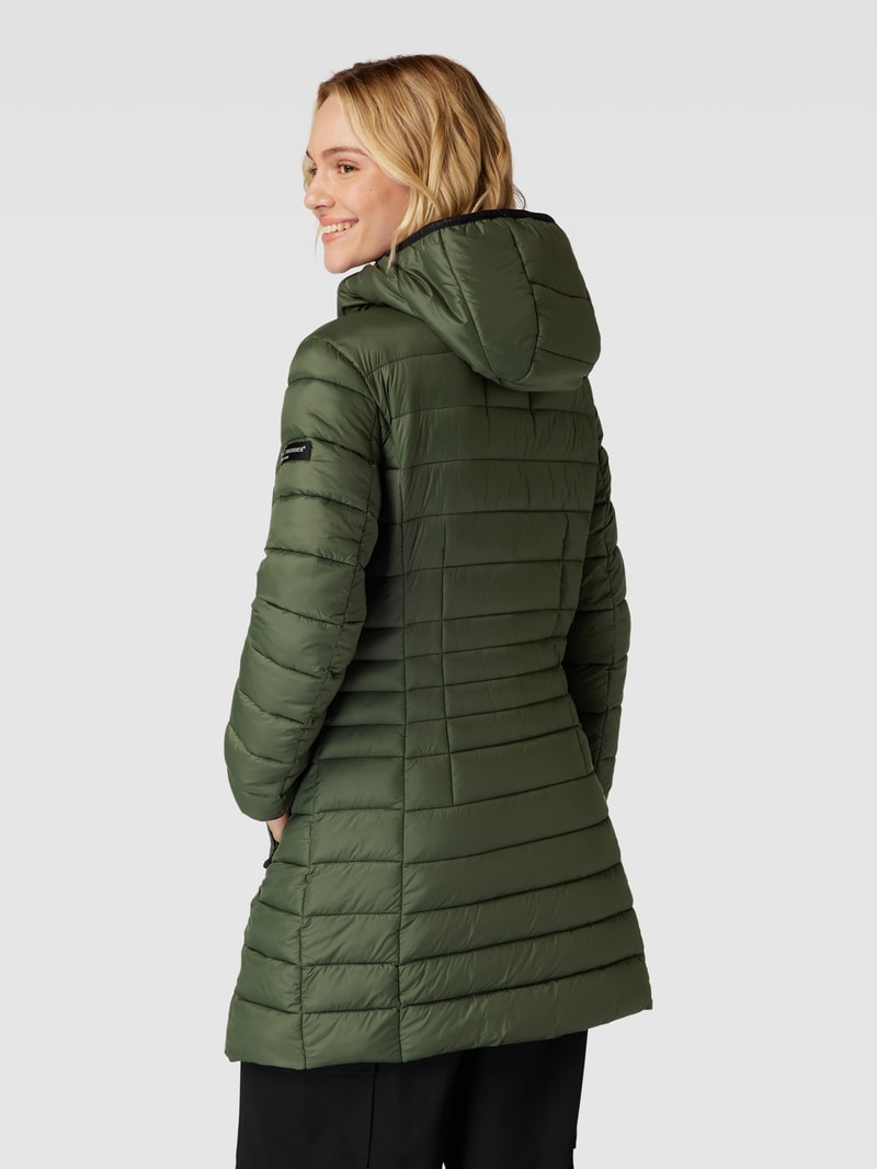 Steppjacke mit Kapuze Modell 'LAURA MAY' in olivgrün