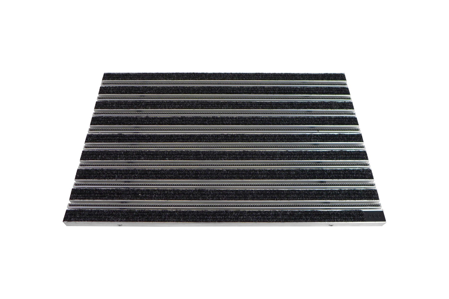 Fußmatte ACO 60x40x2cm Eingangsmatte Schuhabstreifer ALU Rips anthrazit + Bürsten Fußmatte Türmatte, ACO Severin Ahlmann GmbH & Co. KG, rechteckig, Höhe: 22 mm, geeignet für den Innenbereich und überdachten Außenbereich