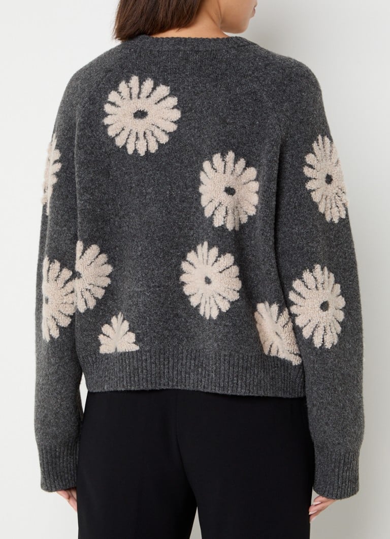 Maglione a maglia fine di Claudia Sträter in misto lana con motivo jacquard