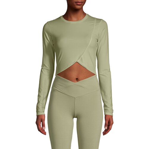 DAMEN SHIRT OVERLAP CROP LONG SLEEVE