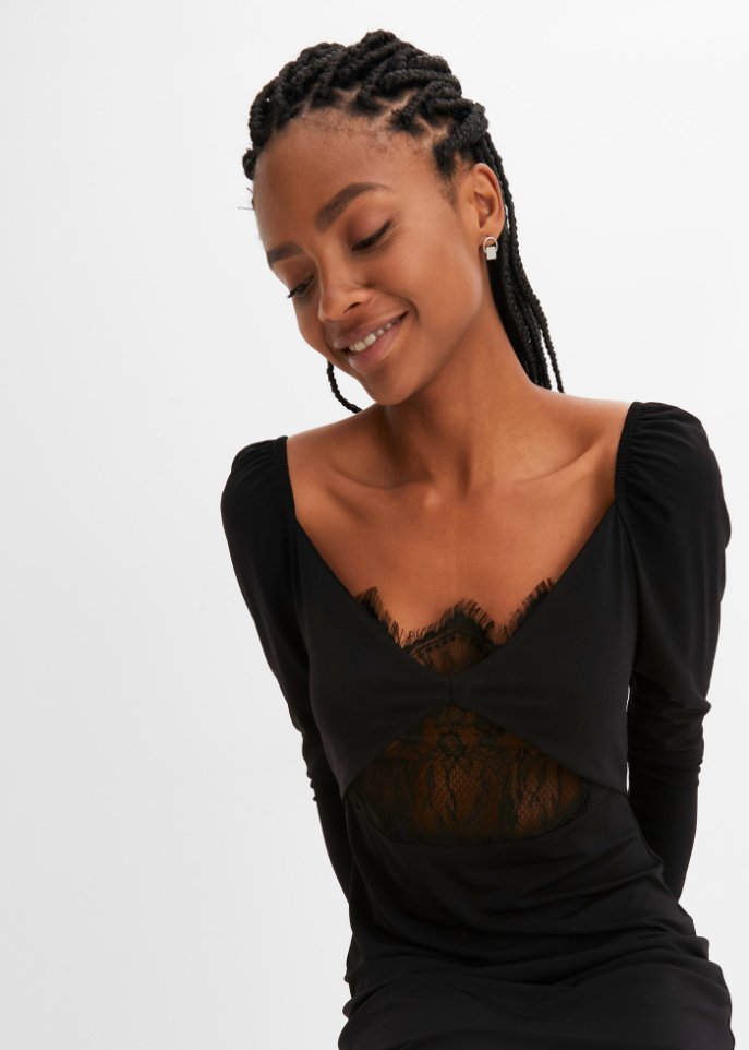 Kurzes Kleid mit Spitze