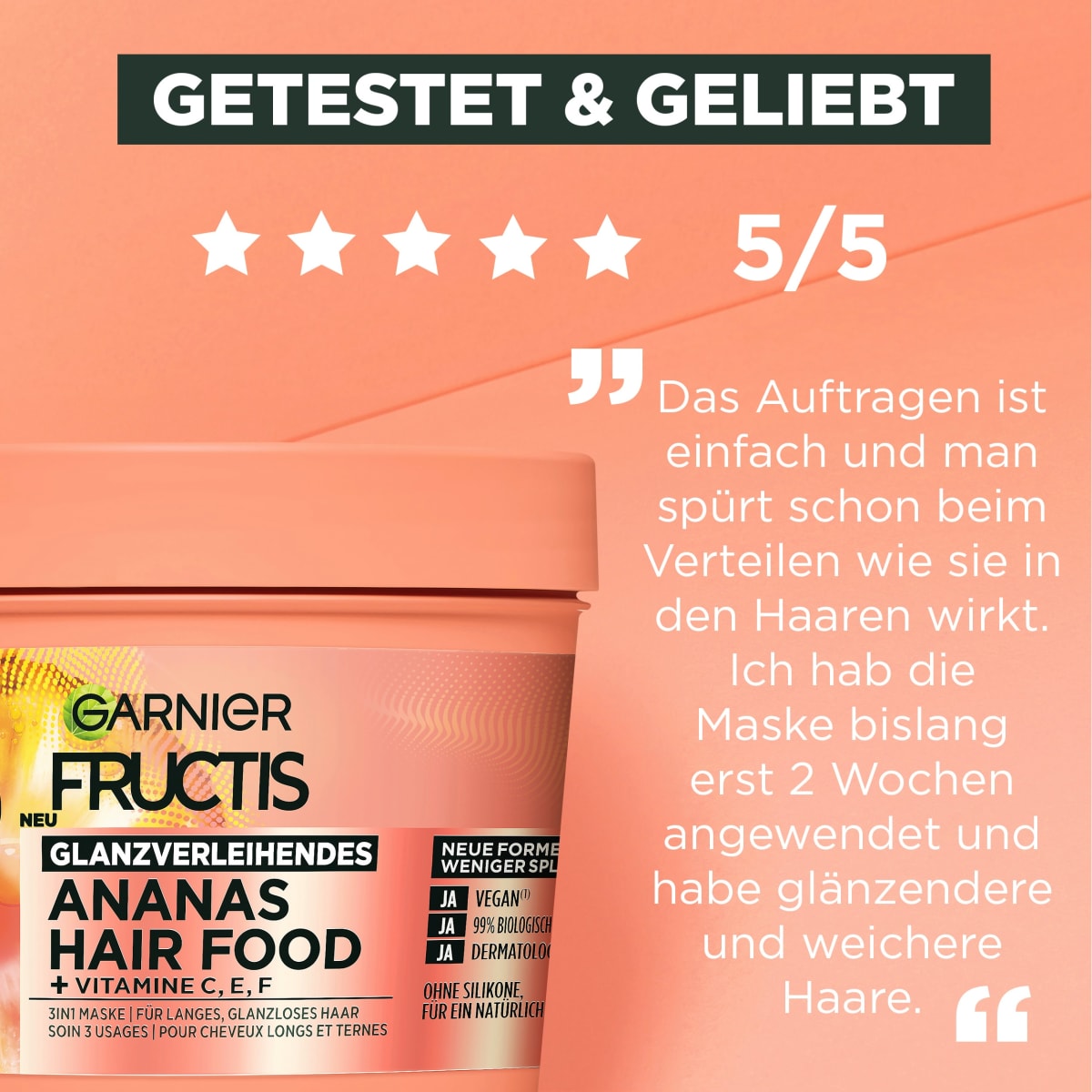 Haarkur Ananas Hair Food 3in1 Maske, 400 ml