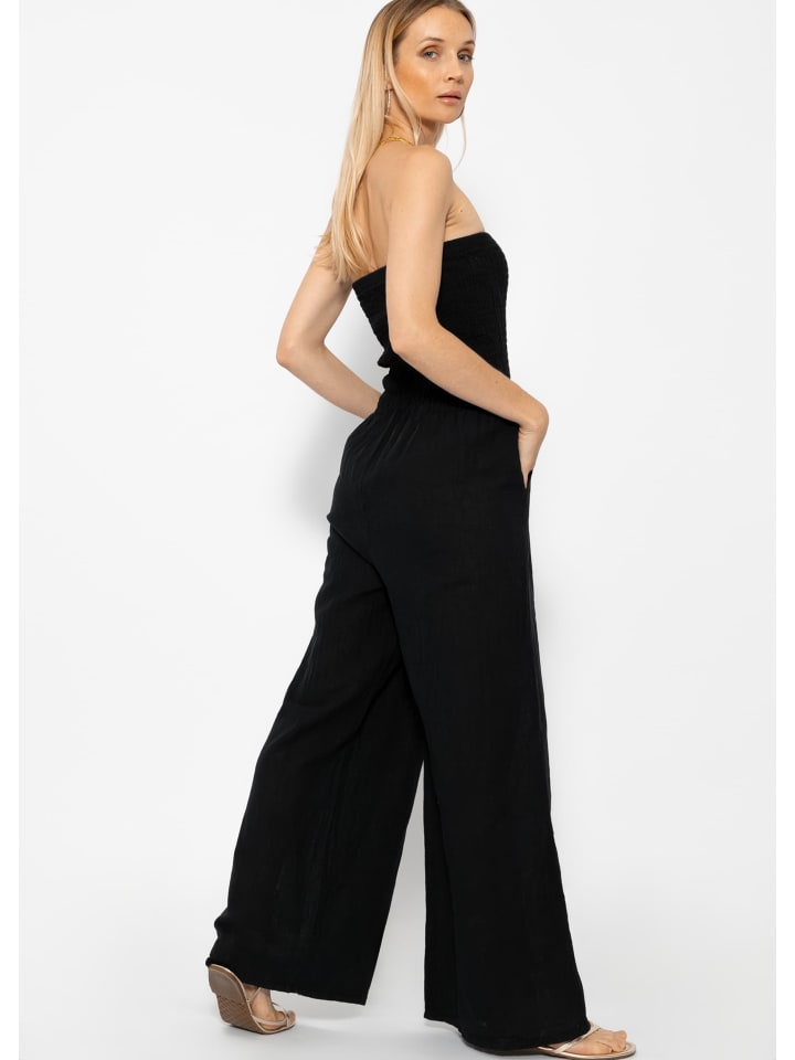 SASSYCLASSY Schulterfreier Jumpsuit in Schwarz günstig kaufen