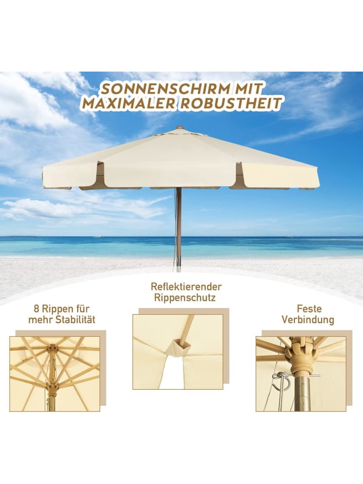 COSTWAY Sonnenschirm Ø300cm in Beige günstig kaufen onesize