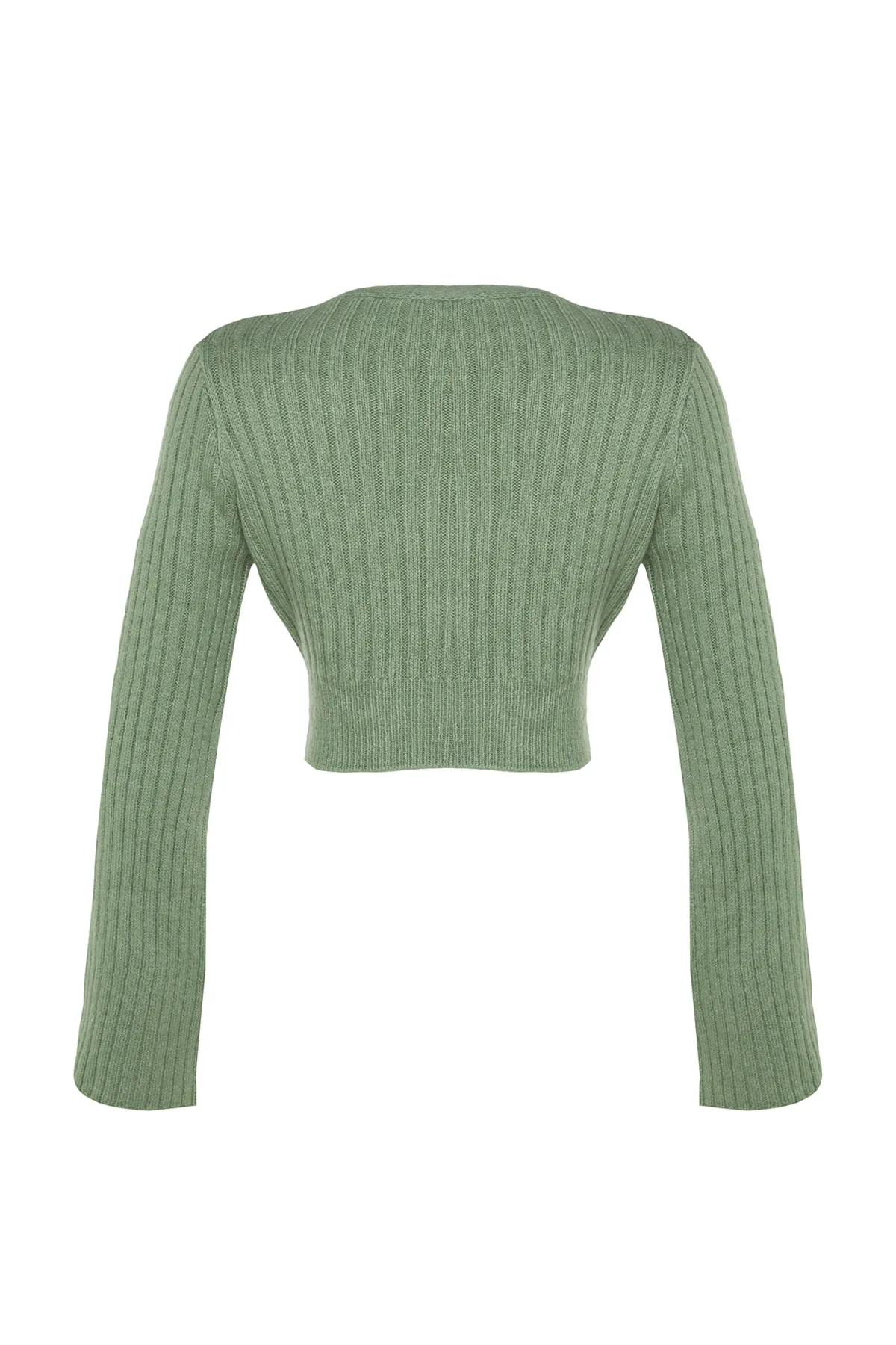 Trendyol Collection  Mintgrüner, weich strukturierter, zweireihiger Strickpullover TWOAW24KZ00381