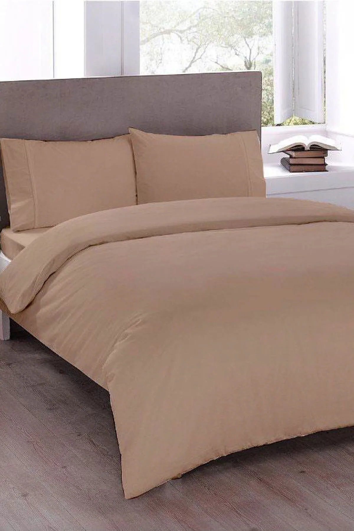 Çeyiz Diyarı  Pure Doppelbett-Bettbezug-Set Cappucino