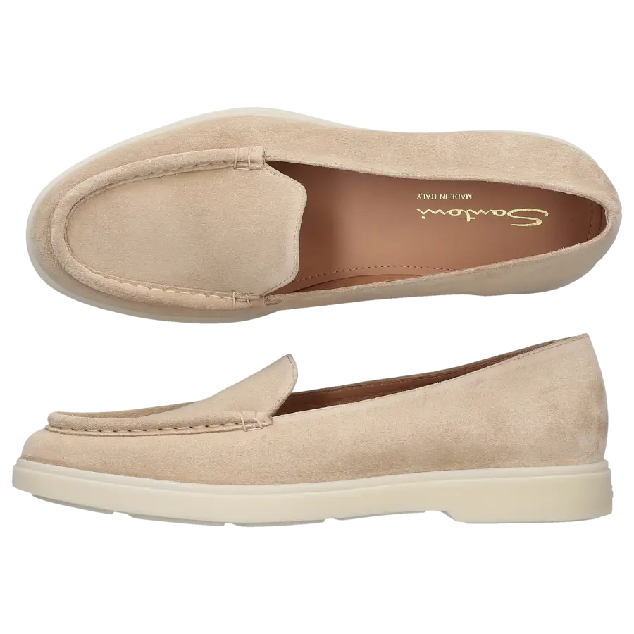 Santoni - Loafer 70143 Veloursleder - beige