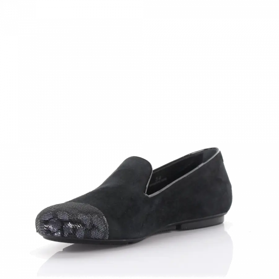 Hogan - Loafer Kalbsleder Pailletten Veloursleder Leo Print Pailletten schwarz - schwarz