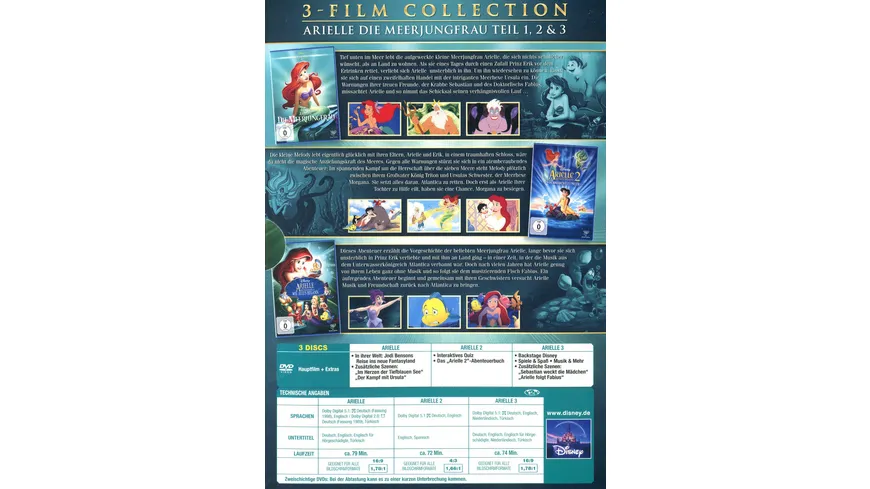 Arielle die Meerjungfrau - Dreierpack ( Classics + 2. & 3.Teil) [3 DVDs]
