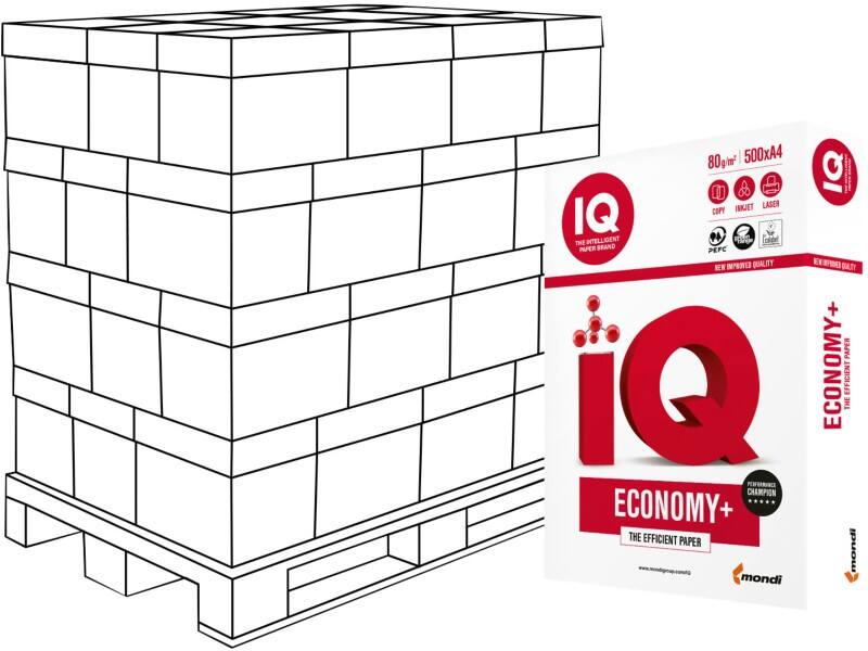 IQ Economy  DIN A4 Druckerpapier Glatt Weiß 240 Pack à 500 Blatt