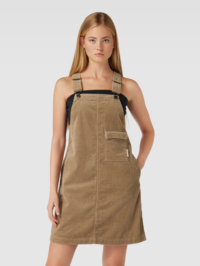 Minikleid in Cord-Optik in beige