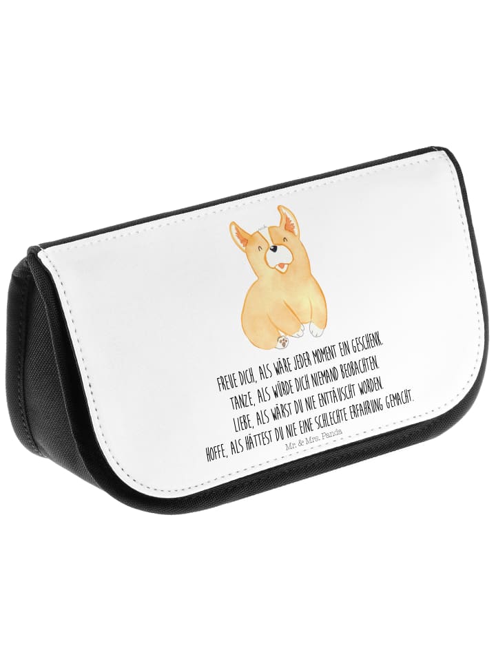 Mr. & Mrs. Panda Kosmetiktasche Corgie mit Spruch in Weiß günstig kaufen onesize