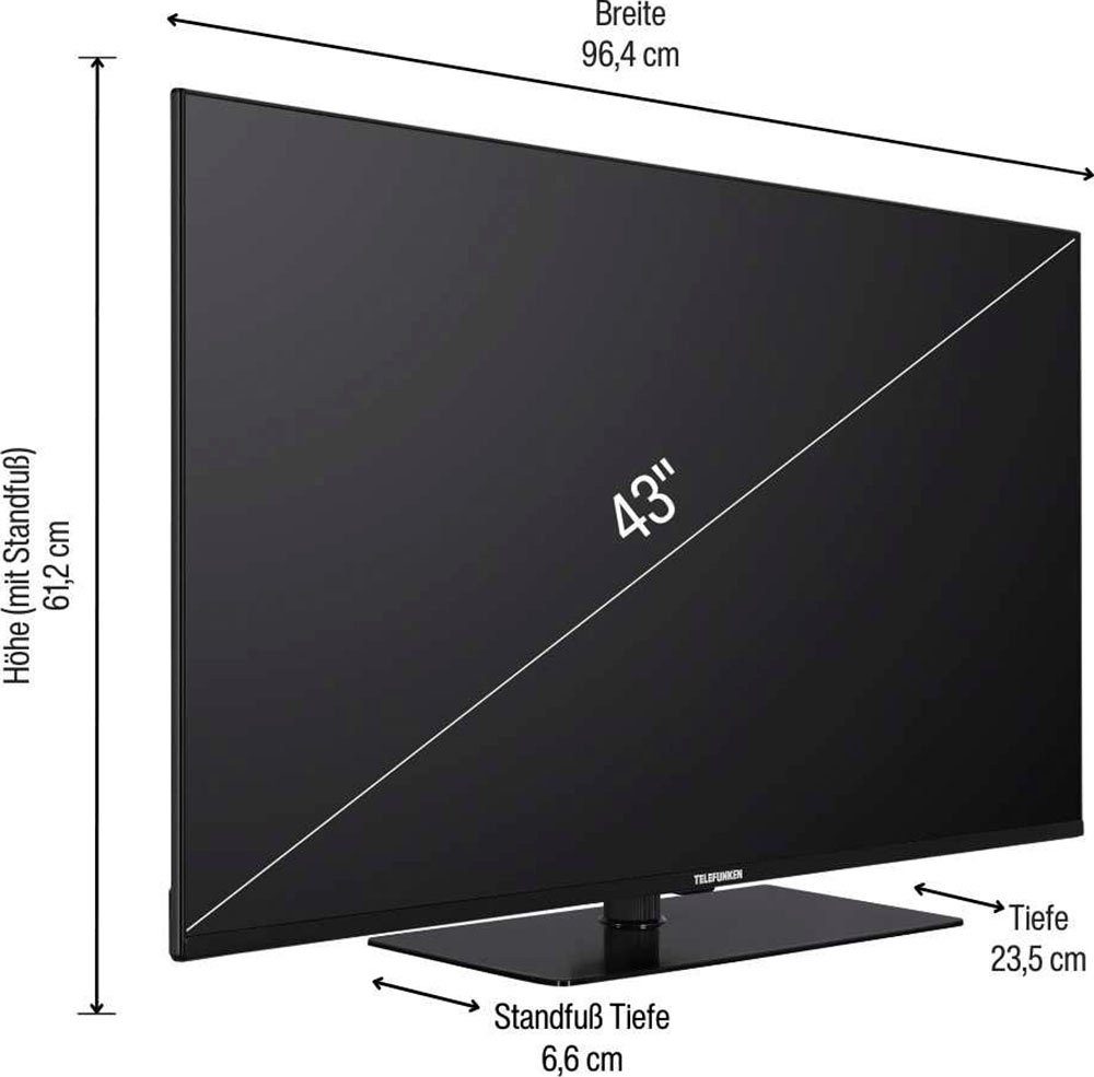 Telefunken D43V950M2CWH LED-Fernseher (108 cm/43 Zoll, 4K Ultra HD, Smart-TV, Dolby Atmos,USB-Recording,Google Assistent,Android-TV)