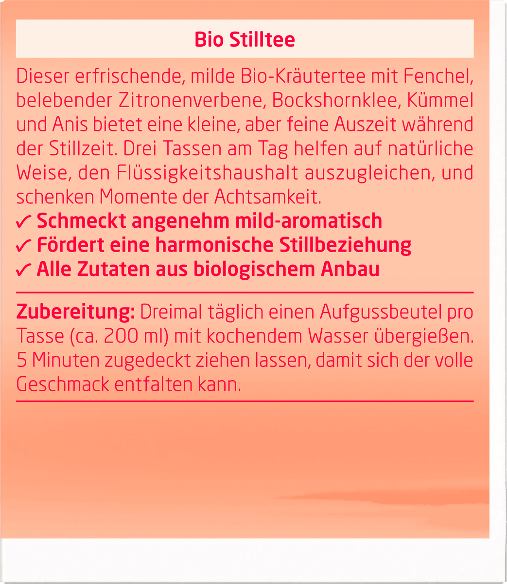 Stilltee Fenchel & Zitronenverbene (20 Beutel), 40 g
