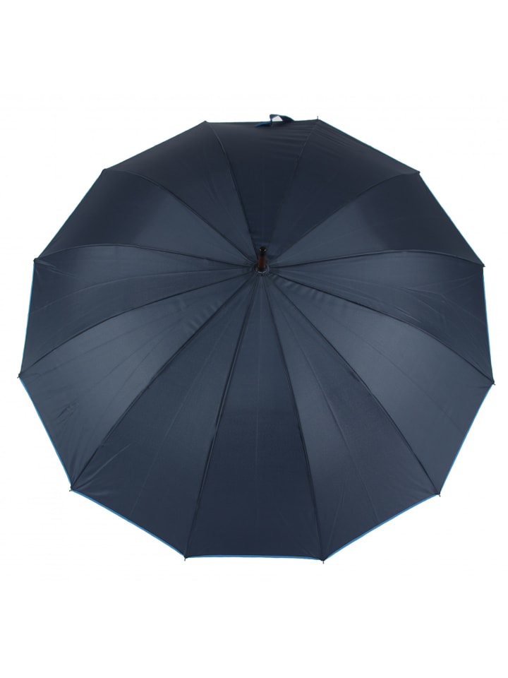 COFI 1453 Stockregenschirm Stockschirm Regenschirm Holzgriff mit Fiberglasstange in Blau günstig kaufen onesize