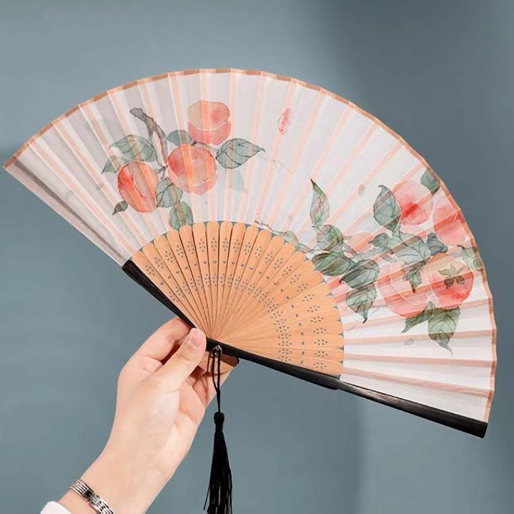 aikidio Handfächer Handfächer Faltbarer Sommerfächer im klassischen Outfit(1-tlg), (1-tlg)