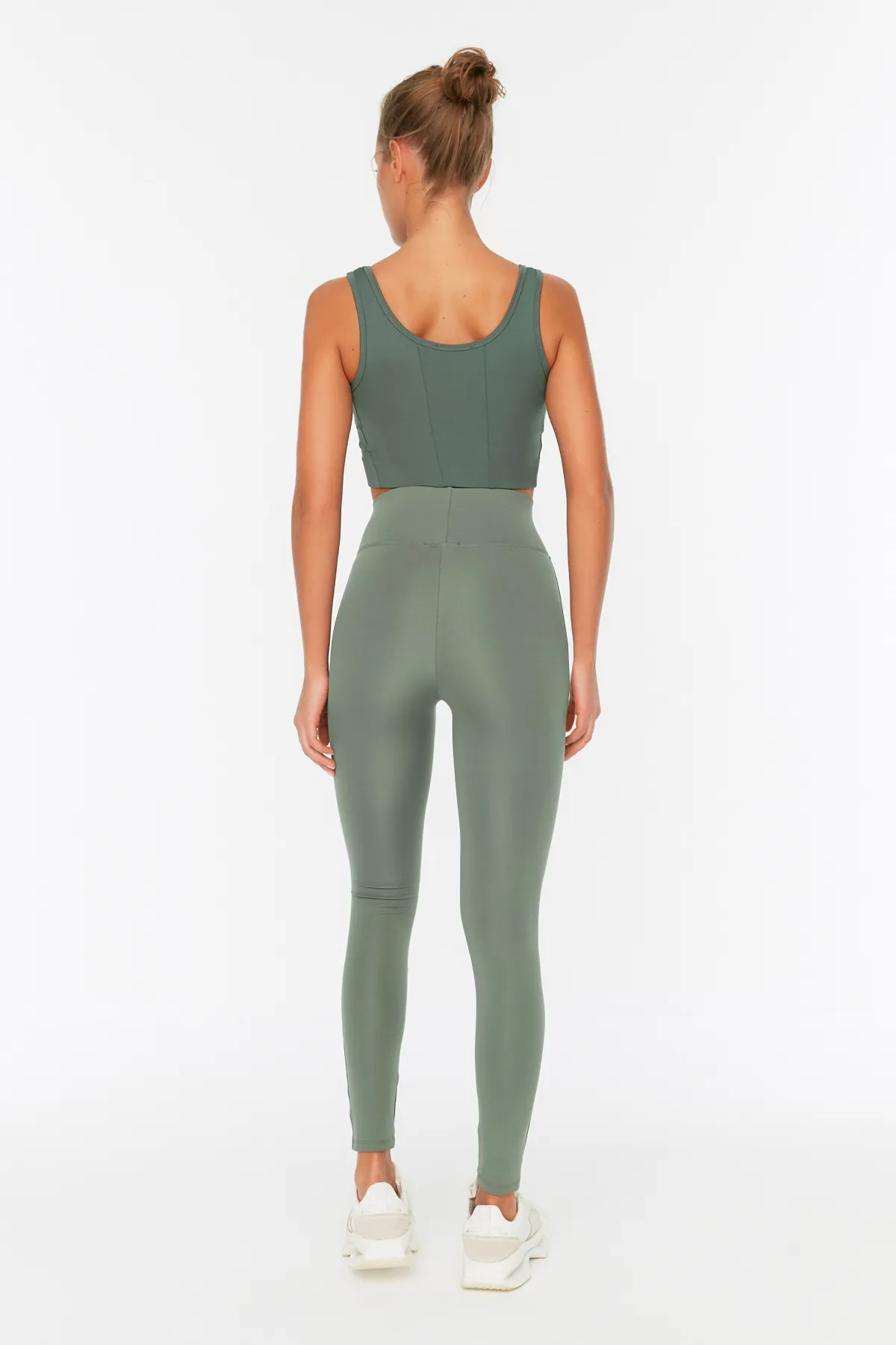 Trendyol Collection  Khakifarbene gestrickte Sport-Leggings mit breiter Taille und elastischem Extra-Regenerationseffekt in voller Länge TWOAW21TA0029