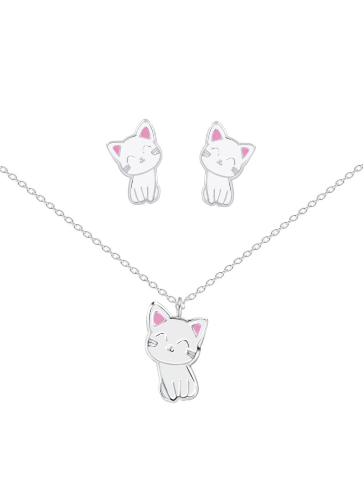 Alexander York Kinder-Schmuckset KATZE in 925 Sterling Silber, 4-tlg.  günstig kaufen onesize