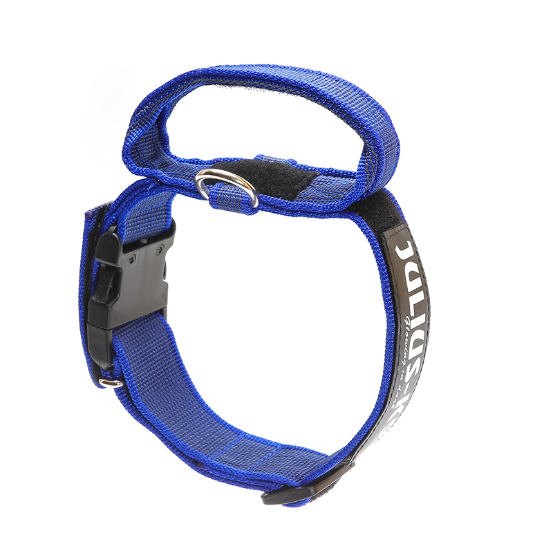 JULIUS-K9 Hundehalsbänder JULIUS-K9 Halsband mit Griff 40mm blau/ grau