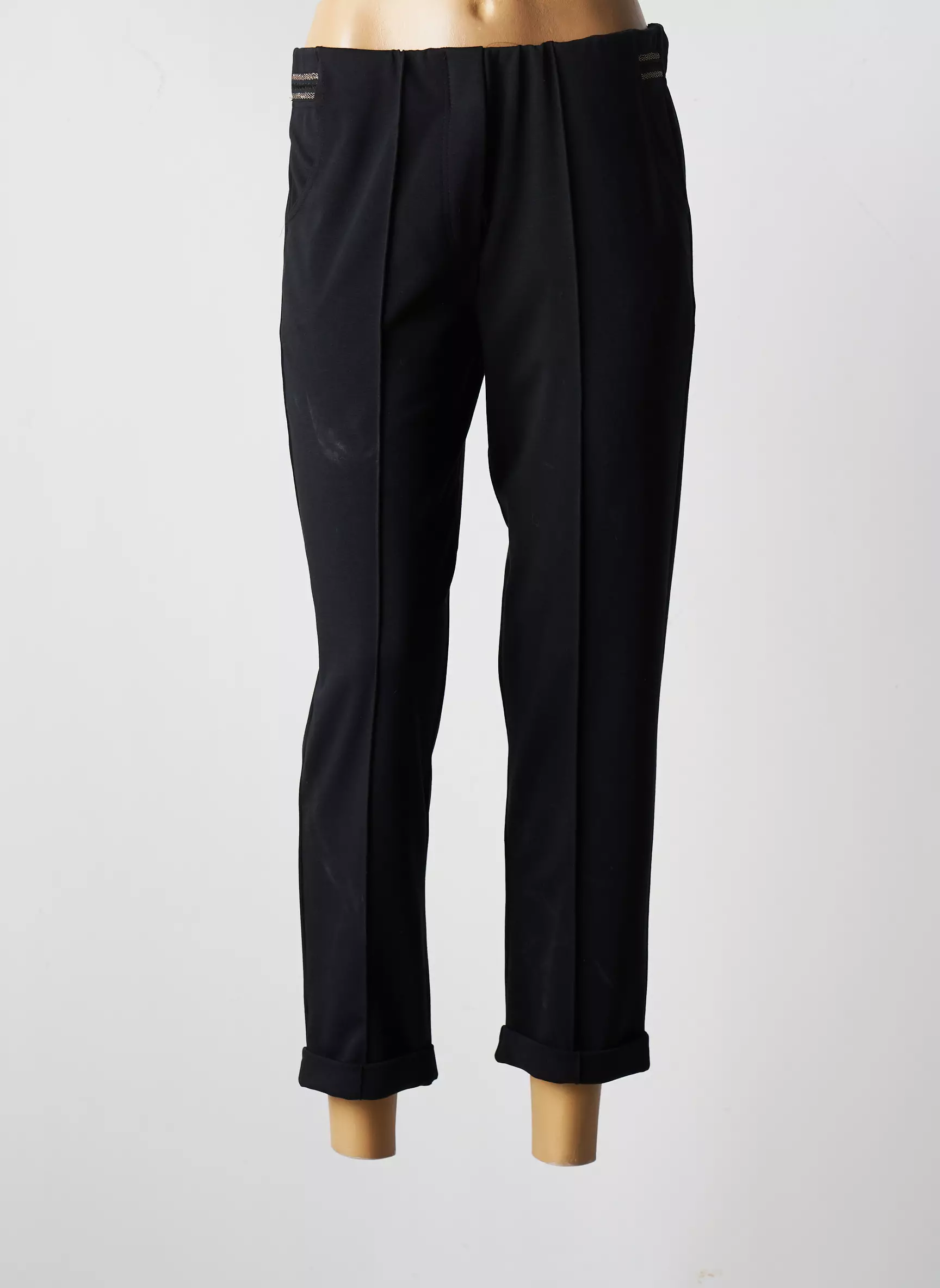 Franck Anna Pantalon7 8 Femme couleur noir