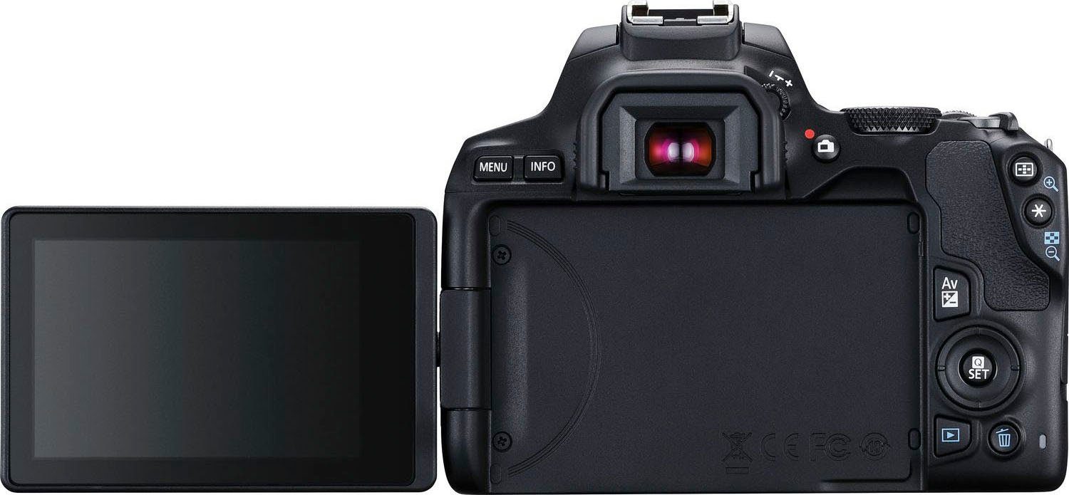 Canon 250D + EF-S 18-55mm f/3.5-5.6 III + SB130 Kit Systemkamera (EF-S 18-55mm f/3.5-5.6 III, 24,1 MP, Bluetooth, WLAN)