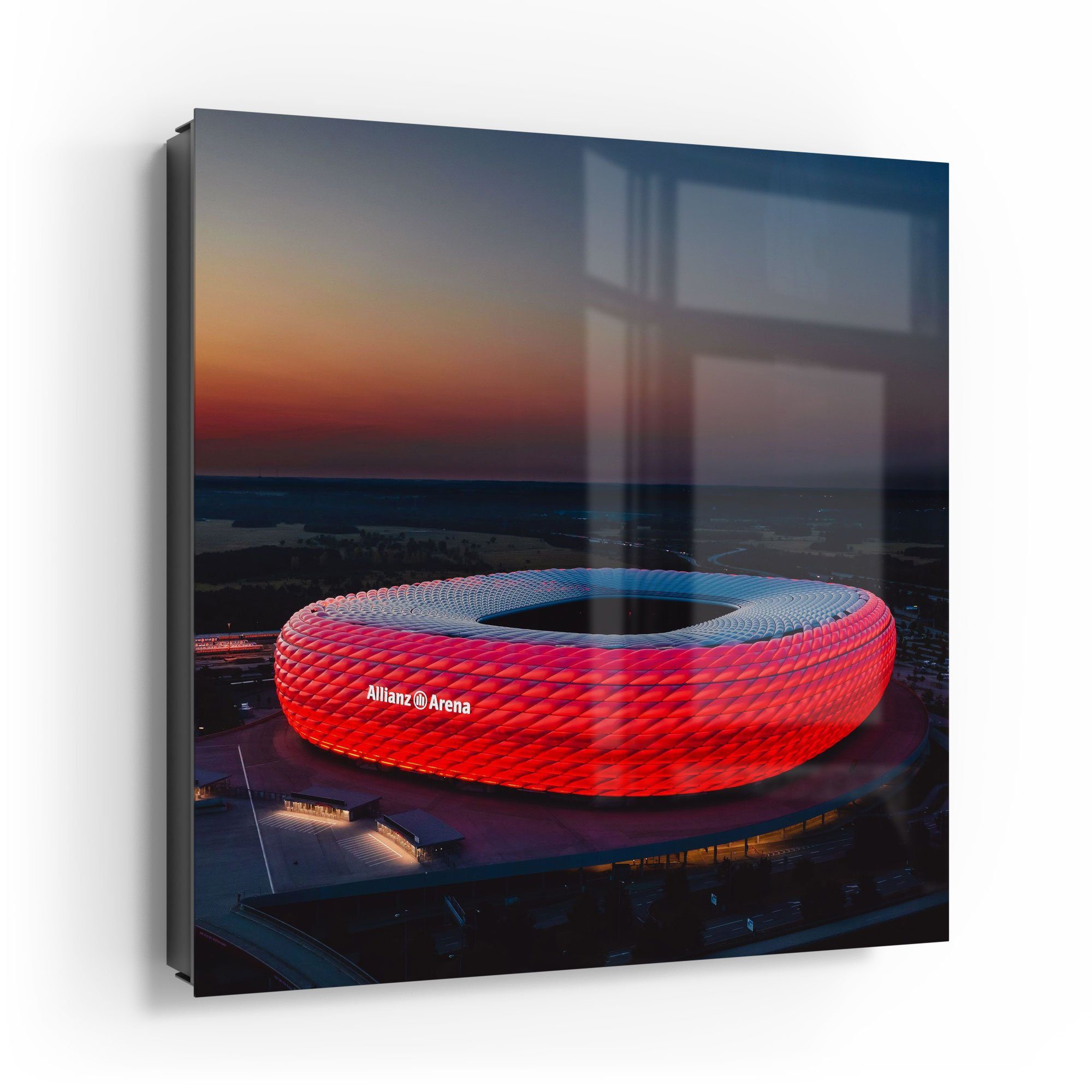 DEQORI Schlüsselkasten 'Allianz Arena, München', Glas Schlüsselbox modern magnetisch beschreibbar