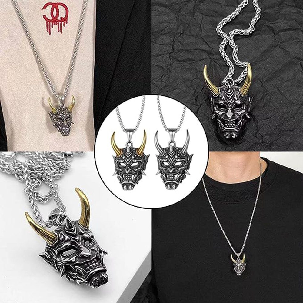 GelldG Anhänger Schmuck, Teufel Maske, Totenkopf, Schädel, Modeschmuck, Anhänger