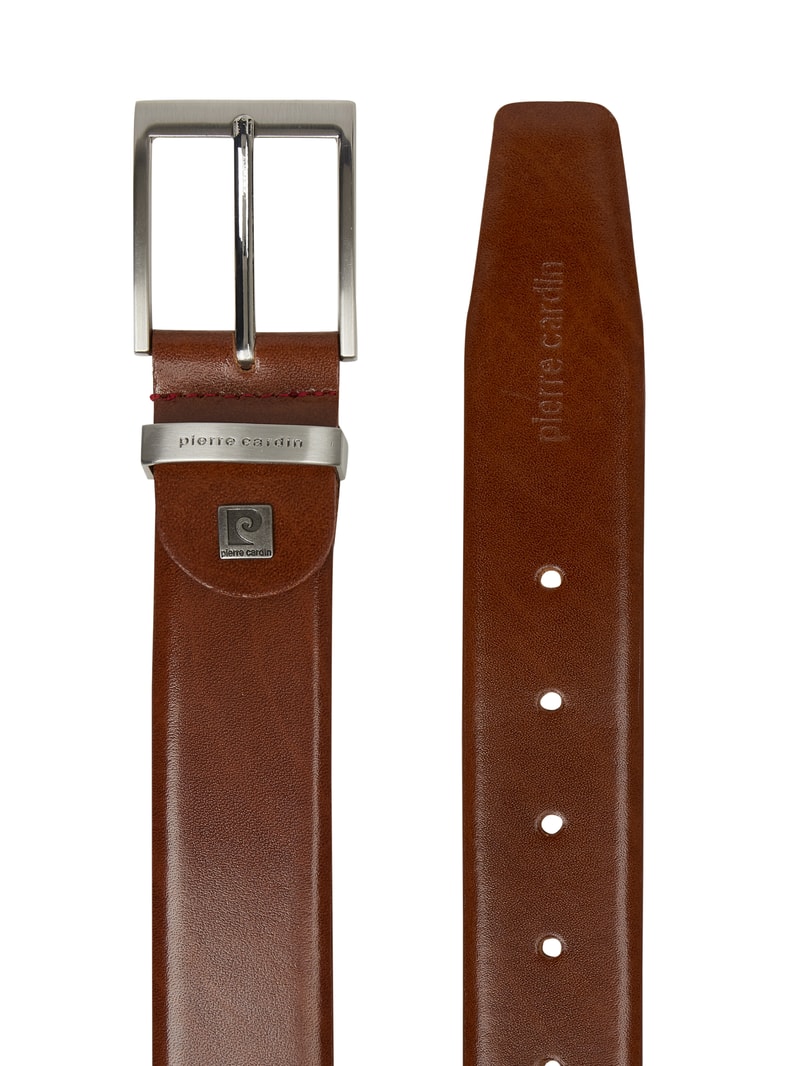 Ledergürtel mit Dornschließe in cognac