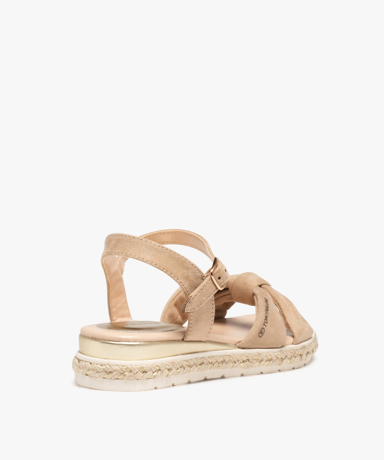 Sandales femme plates à brides drapées – Tom Tailor beige | GEMO