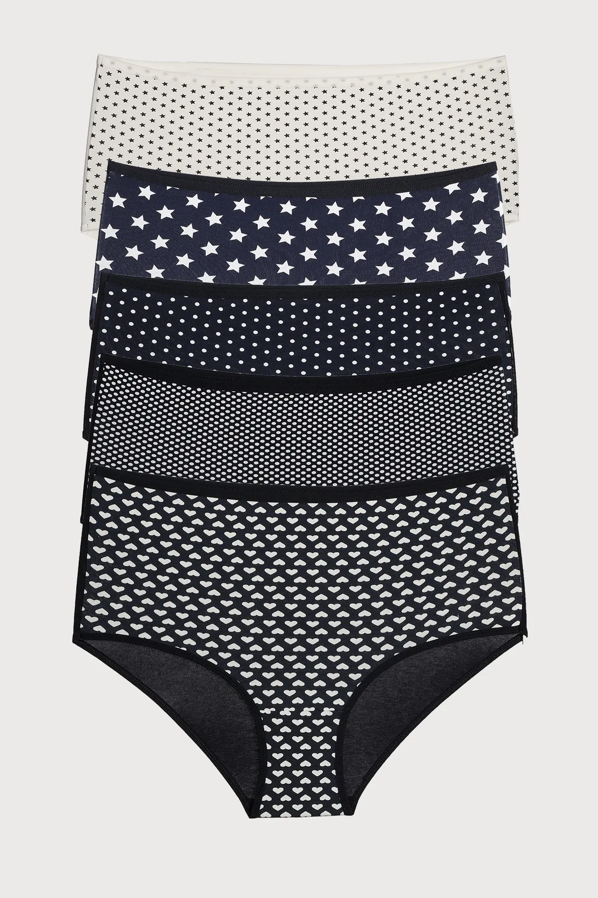 Nicoletta  Damen Slips Große Größe 5er Pack Baumwolle Lycra MIXCOLOR