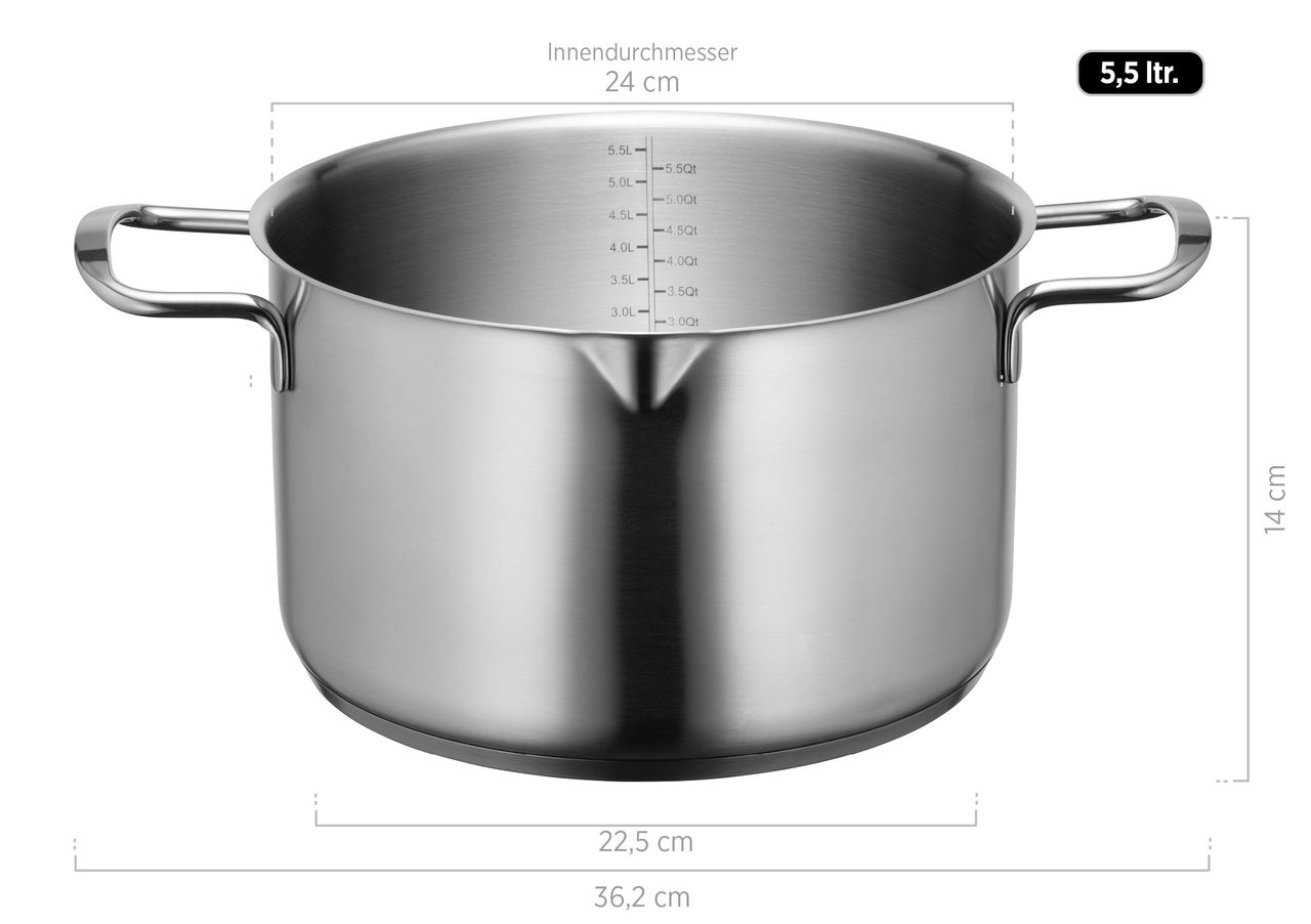 Mäser Serie Sanvito, Kochtopf 24 cm mit Deckel