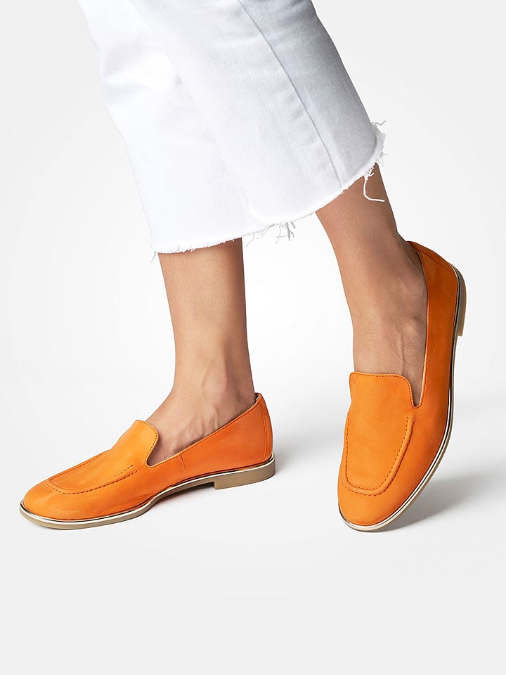 Paul Green Leder-Mokassins in Orange günstig kaufen