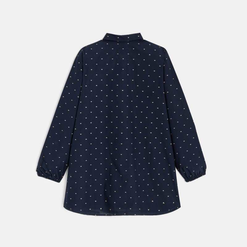 Tablier d'école imprimé bleu fille