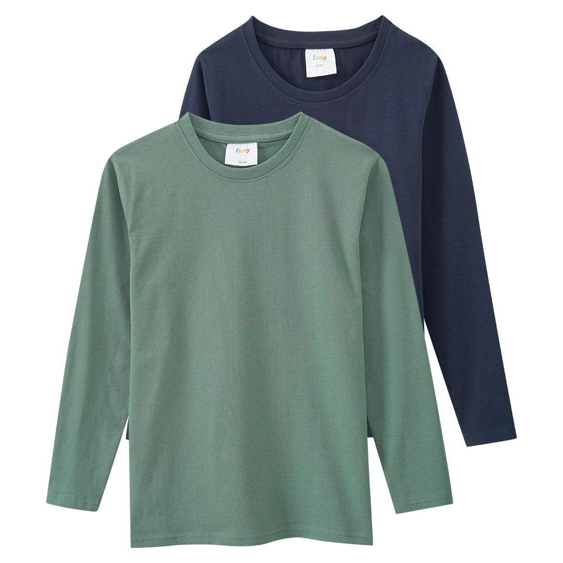 2 Jungen Langarmshirts im Basic-Look