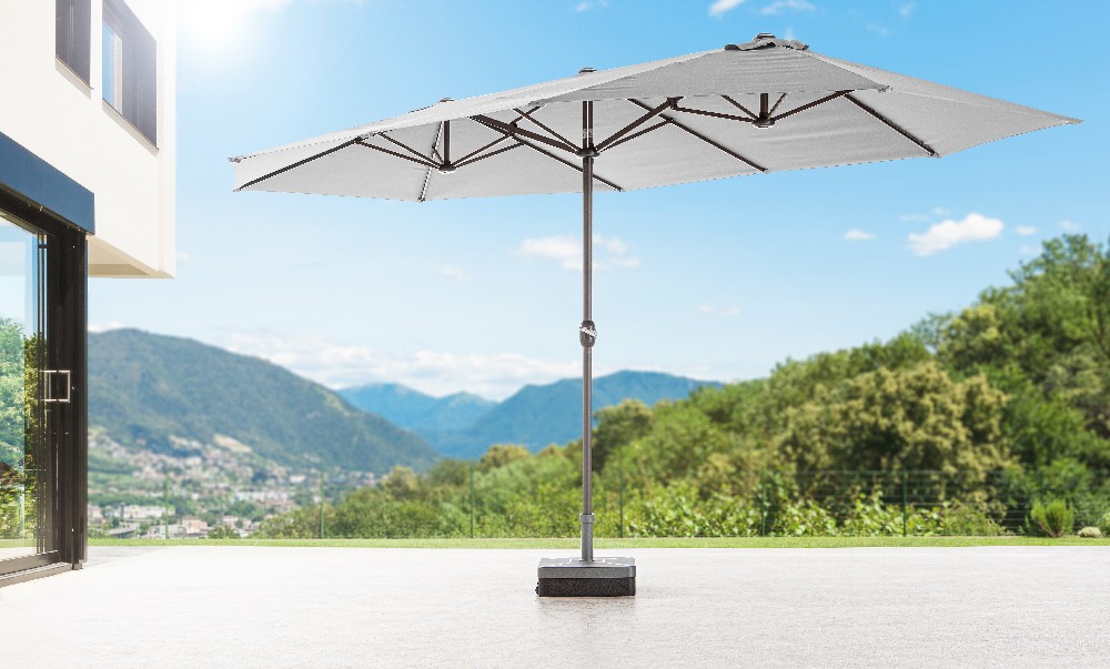 Solax Sunshine XXL-Oval-Sonnenschirm, Grau