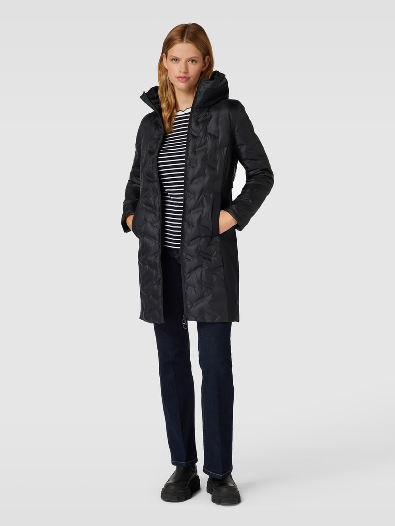 Hybridjacke mit Prägungen in schwarz