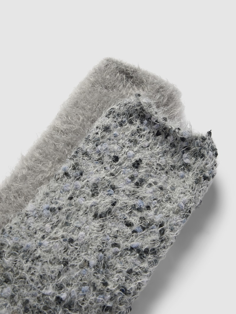 Socken in Melange-Optik im 2er-Pack in hellgrau